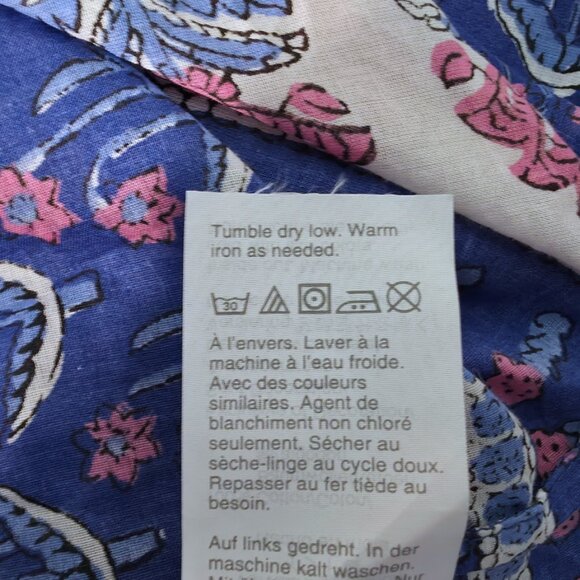 J. Crew Cotton Voile Tunic Swim Cover-Up in Floral Block Print with Fringe - Picture 9 of 9